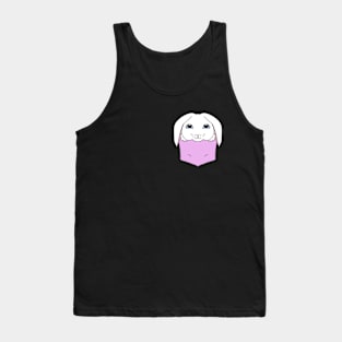 Cute White Rabbit in the Pocket Tank Top